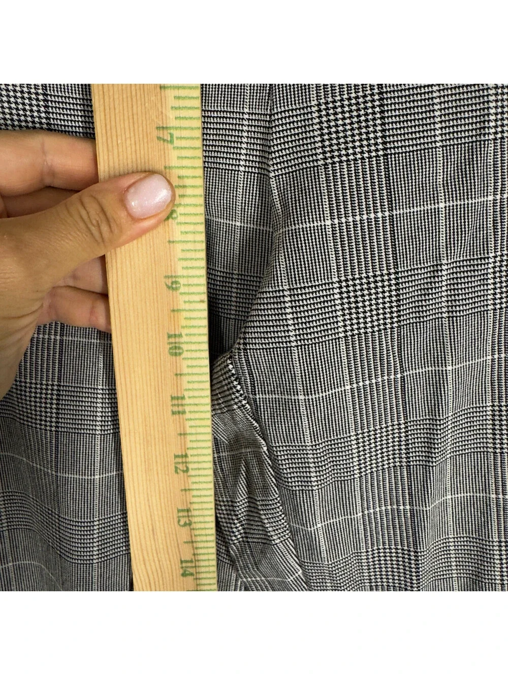 Counterparts Dress Pants Women PM Petite Gray Plaid Mid Rise Flat Front Pull On